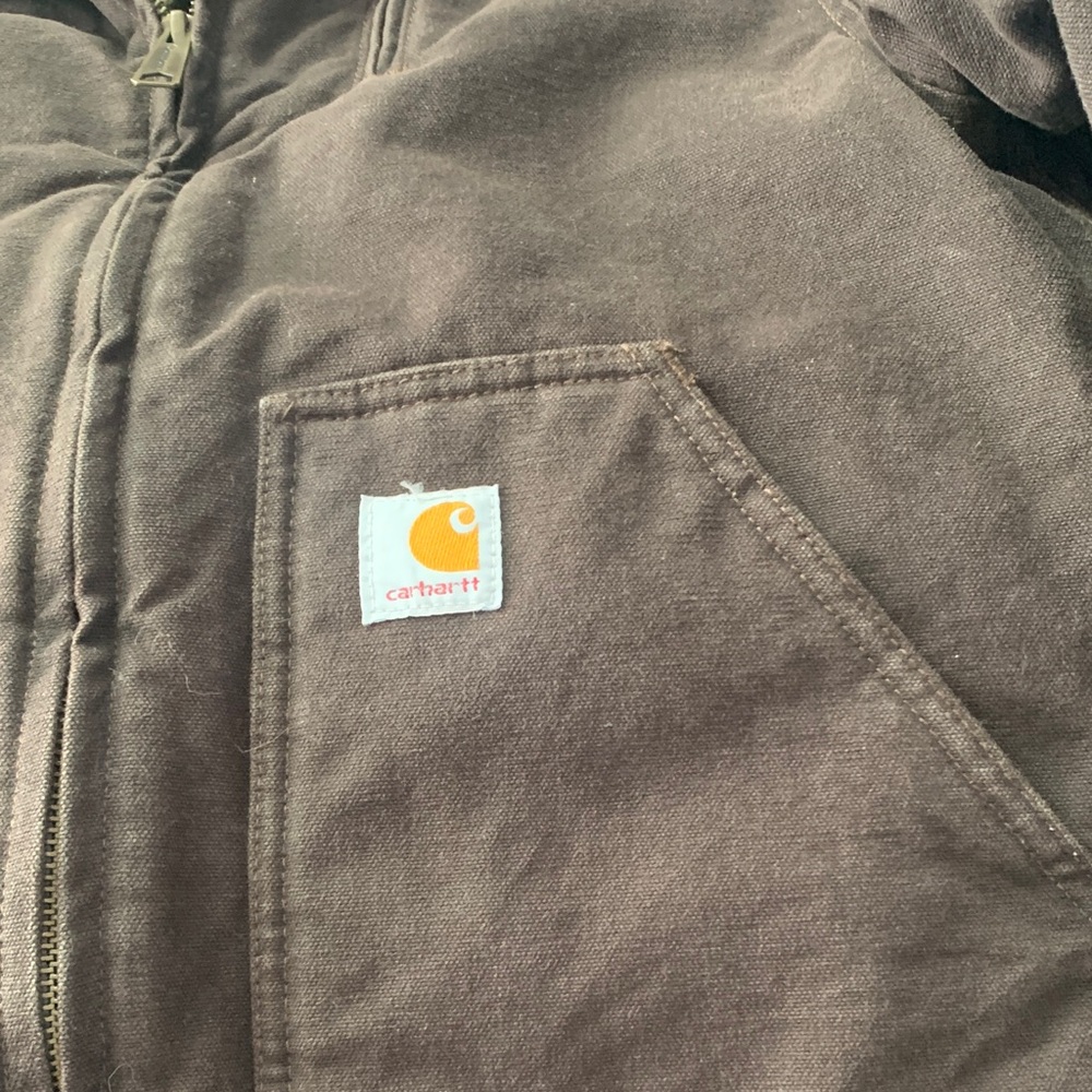 Carhartt women's size medium Dark Brown Jacket Fleece lining duck - Picture 5 of 13